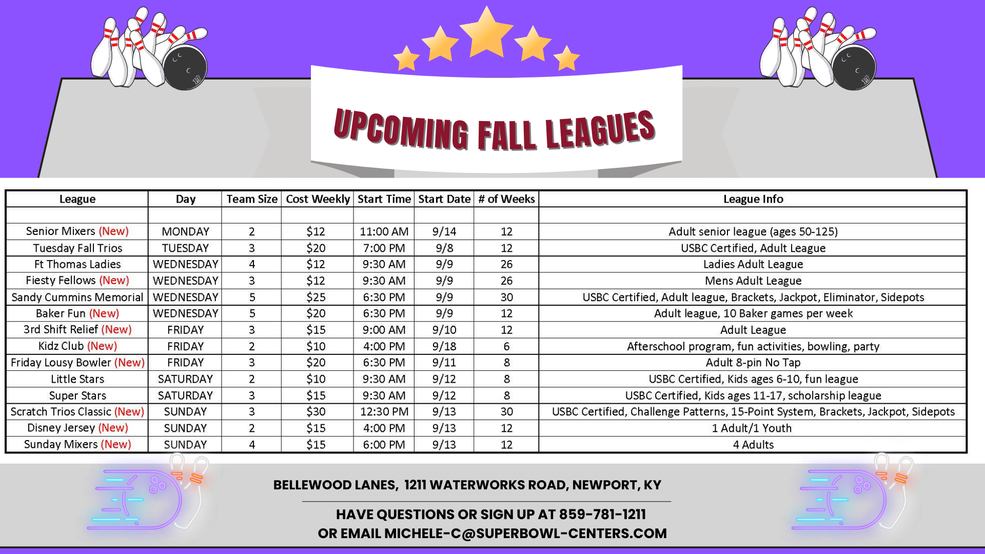 super bowl bellewood upcoming leagues
